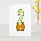 Carte Serpent dans un bocal (Fleur jaune)