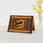 Carte Serpent du Nouvel An chinois 2025 GC02 (Fleur jaune)