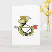 Carte Serpent en archer avec arc et flèche (Fleur jaune)
