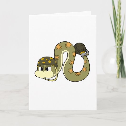 Carte Serpent en soldat avec arme (Devant)