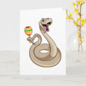 Carte Serpent musicien avec maracas (Fleur jaune)