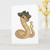 Carte Serpent pirate avec main crochue et cache-œil (Fleur jaune)