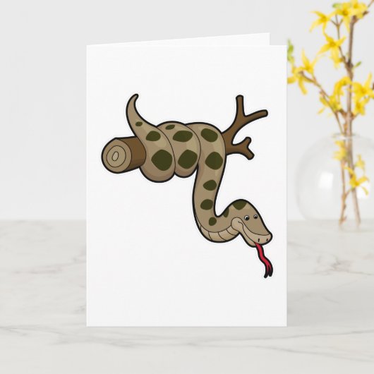Carte Serpent sur une branche (Fleur jaune)
