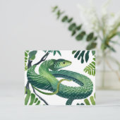Carte Serpent vert | Année de l'aquarelle des serpents (Debout devant)