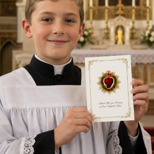 Carte Serveur d'autel élégant du Sacré-Cœur pour mariage