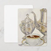 Carte Service à café argent vintage (Devant / Derrière)