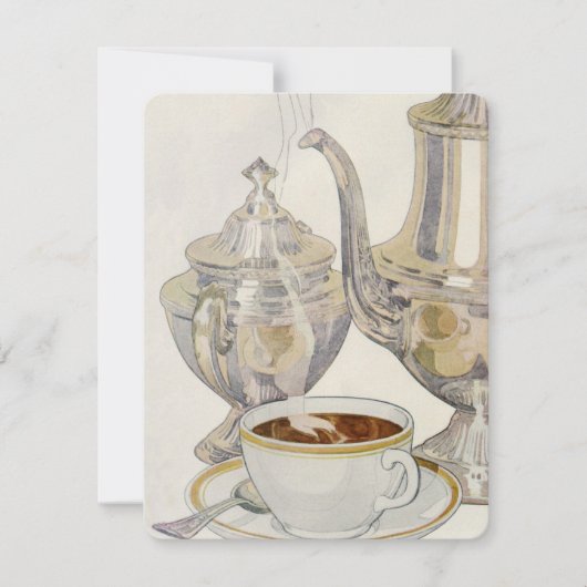 Carte Service à café argent vintage (Devant)