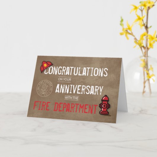 Carte Service des incendies - Anniversaire de l'employé (Fleur jaune)