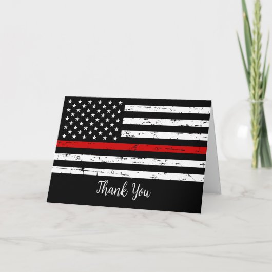 Carte Service d'incendie de la ligne rouge mince Merci p (Devant)