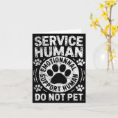Carte Service Dog Human Do Not Pet Funny Rescue Dog Owne (Fleur jaune)