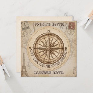 Carte Serviettes personnalisées pour anniversaire de voy