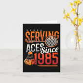 Carte Servir des As Depuis 1985 Amateur de Badminton 40e (Fleur jaune)