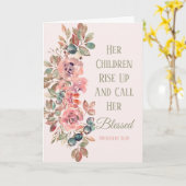 Carte Ses enfants se lèvent et l'appellent Bienheureuse  (Fleur jaune)