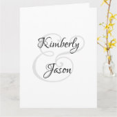 Carte Ses noms de script et les siens, noir et gris (Fleur jaune)