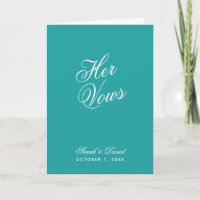 Ses Vœux Livre de Vœux de Mariage Turquoise Écritu