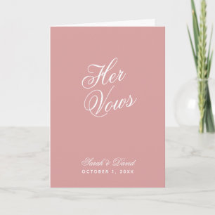 Carte Ses Vows Dusty Rose Mariage rose Vow livre
