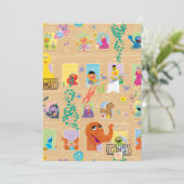 Carte Sesame Street Apartment Windows Pattern (Debout devant)
