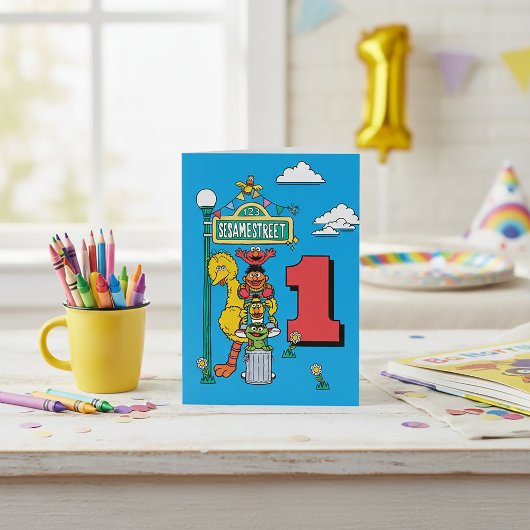 Carte Sesame Street Characters Birthday Card