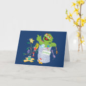 Carte Sesame Street | Oscar - Sapin de Noël (Fleur jaune)