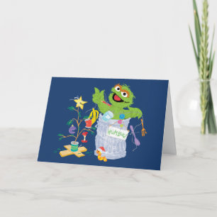 Carte Sesame Street Oscar - Sapin de Noël