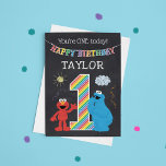 Carte Sesame Street Pals Chalkboard Rainbow 1st Birthday<br><div class="desc">Customize this super cute Sesame Street 1st Birthday card with your child's name.   © 2021 Sesame Workshop. www.sesamestreet.org</div>