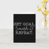 Carte Set Goal Smash It Repeat Motivational Goal Setting (Fleur jaune)