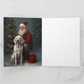 Carte Setter anglais avec Noël Festif du Père Noël (Intérieur)