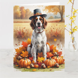 Carte Setter Anglais Dans Feuilles D'automne Art De Than