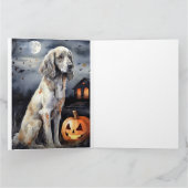 Carte Setter Anglais d'Halloween avec des citrouilles ef (Intérieur)