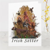 Carte Setter irlandais (Fleur jaune)