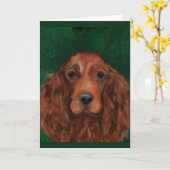 Carte Setter irlandais rouge (Fleur jaune)