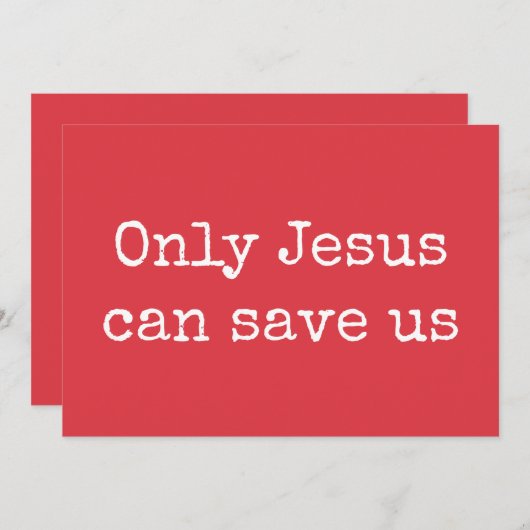 Carte Seul Jésus peut nous sauver Christian Evangile Mes (Devant / Derrière)