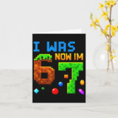 Carte Seven Year Old Birthday, Was 6 Now I'm 7 Funny 67  (Fleur jaune)