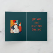 Carte Seventies Style Snowmen Retro Modern Christmas  (Intérieur)