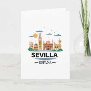 Carte Seville Espagne Souvenirs De Sevilla España Sevill