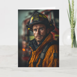 CARTE SEXY FIREFIGHTER BIRTHDAY FRIEND GREETING CARD