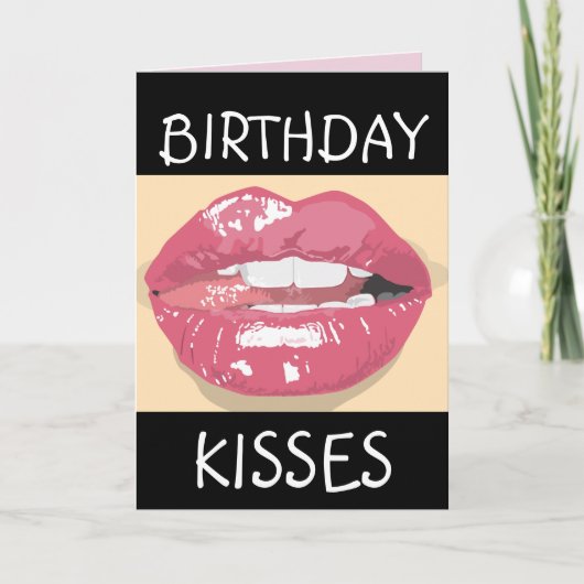 Carte SEXY ROMANTIC LIPS BIRTHDAY Greeting Card HUSBAND (Devant)