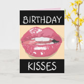Carte SEXY ROMANTIC LIPS BIRTHDAY Greeting Card HUSBAND (Fleur jaune)