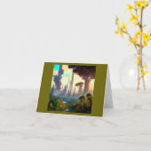 Carte SF - Ville sur la planète forestière 1 (Fleur jaune)