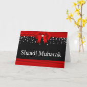 Carte Shaadi Mubarak Ruban Rouge Romantique (Fleur jaune)