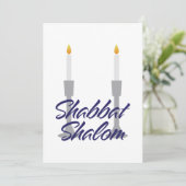 Carte Shabbat shalom salutation et chandeliers (Debout devant)
