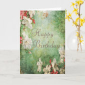 Carte Shabby Chic Hibiscus Fleurs Anniversaire (Fleur jaune)