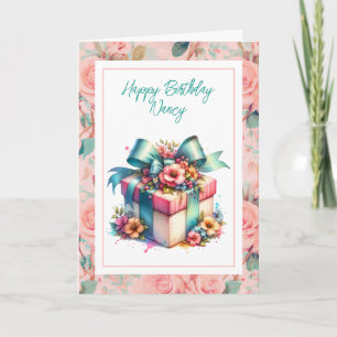 Carte Shabby Chic Personnalisé Anniversaire Cadeau Aquar
