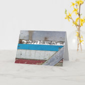 Carte Shabby Chic Wood Anniversaire (Fleur jaune)