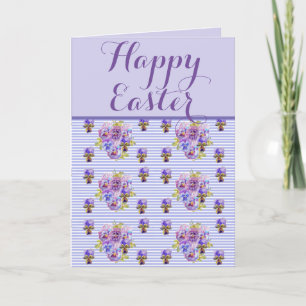 Carte Shabby de Pâques Vintage Viola Lavender Printemps 