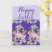 Carte Shabby de Pâques Vintage Viola Lavender Printemps (Fleur jaune)