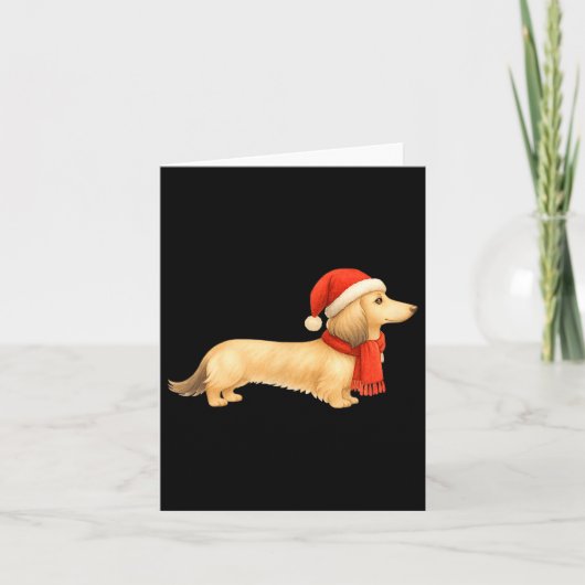 Carte Shaded Cream Christmas Dachshund Dog Mom Funny Cut (Devant)