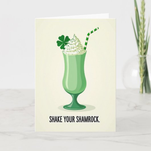 Carte Shake Shamrock rayé vert (Devant)