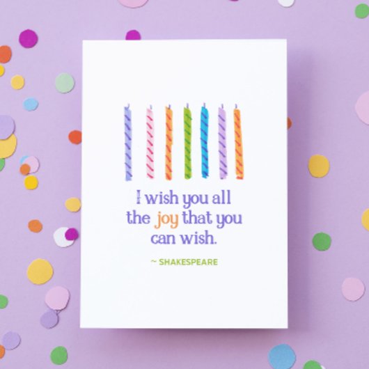 Carte Shakespeare Anniversaire Minimaliste Rétro Meilleu