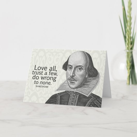 Carte Shakespeare's Love All, faites confiance à quelque (Devant)